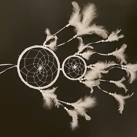 Beautiful Creamy White 2 Tier Dream Catcher - Picture 1 of 3